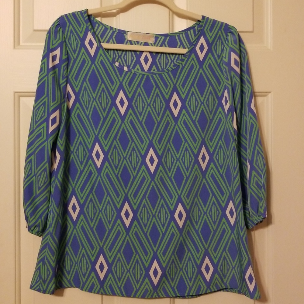 Fresh Tart 3/4 sleeve pullover blouse